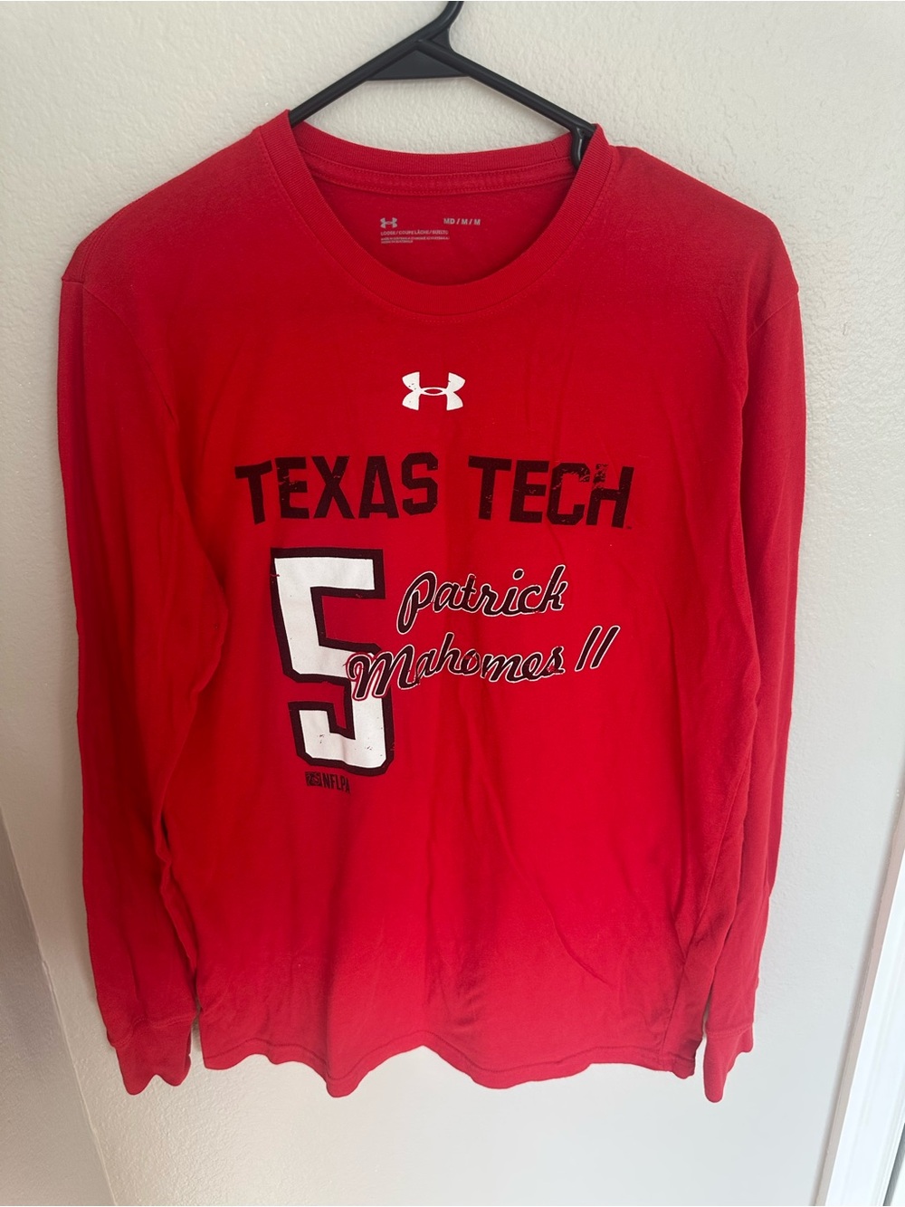 Under Armour Texas Tech Red Patrick Mahomes #5 Long Sleeve Shirt